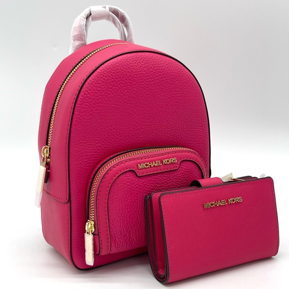 Michael Kors Jaycee Xsmall Convertible Zip Pocket Backpack & Bifold Wallet - Picture 1 of 11